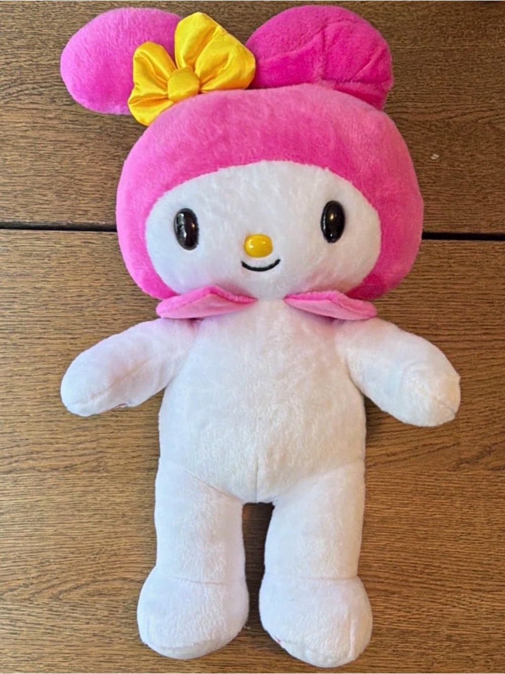 Sanrio My Melody Plush in Hot Pink with Yellow Bow. Build A Bear